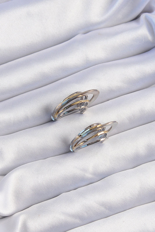 Brass Gold Silver Color Flat Plate Hoop Earrings