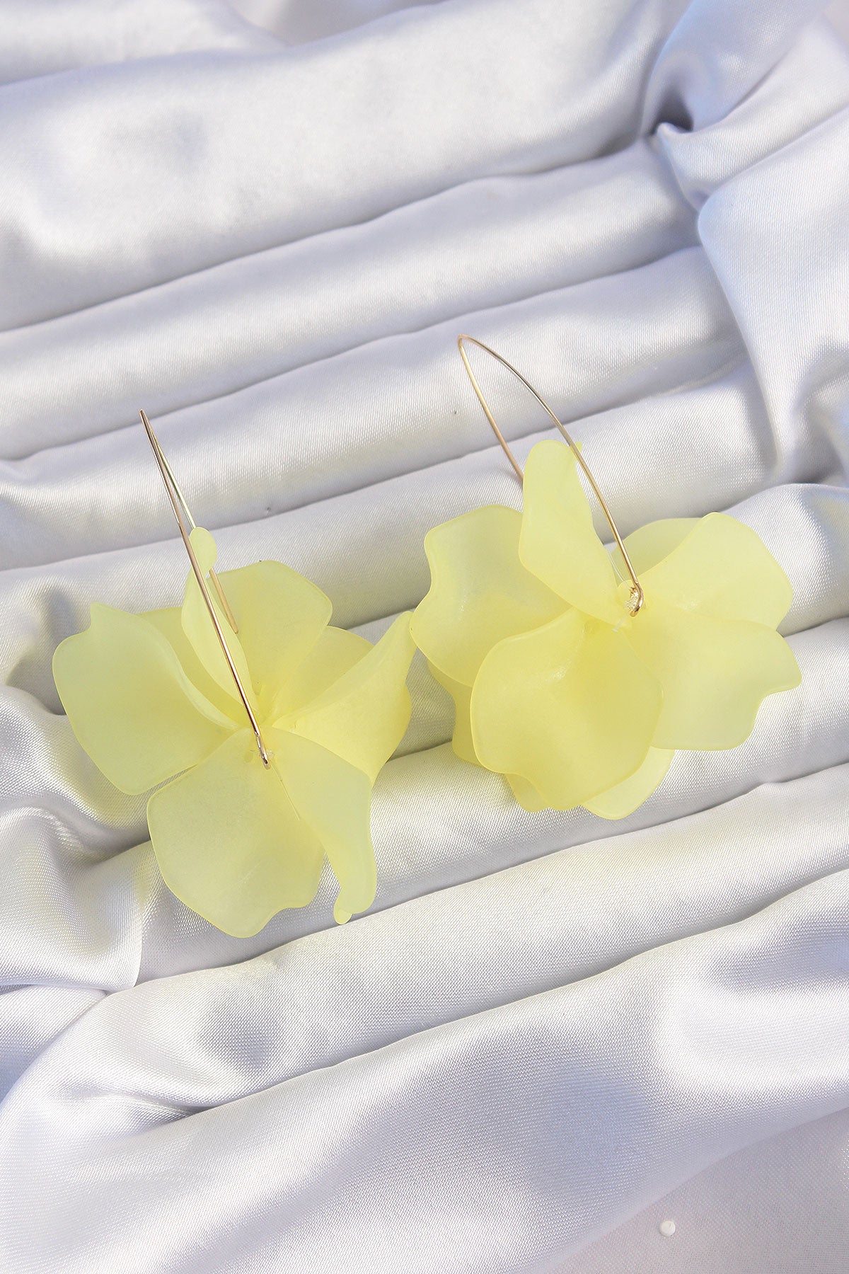 Brass Yellow Flora Earrings