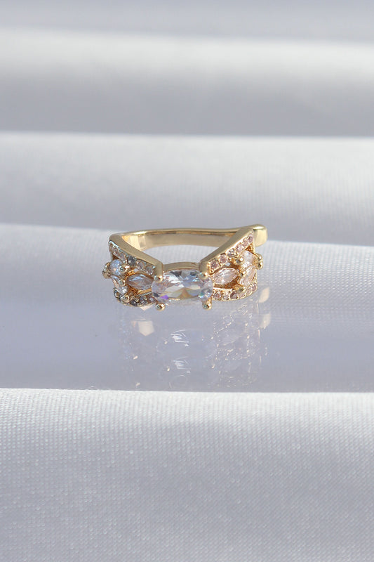 Brass Gold Color Zircon Stone Plated Earcuff Earrings