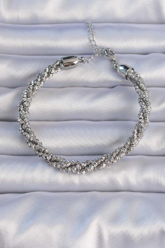 Brass Silver Color Spiral Model Bracelet