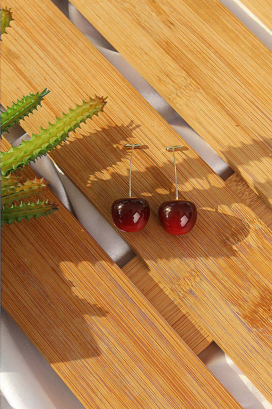 Gold Color Cherry Model Women's Earrings