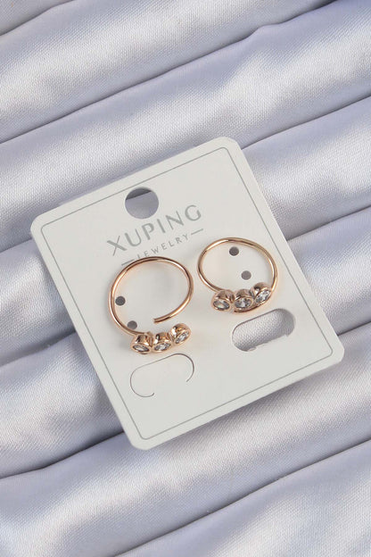 Xuping Rose Color Zircon Stone Waterway Earrings