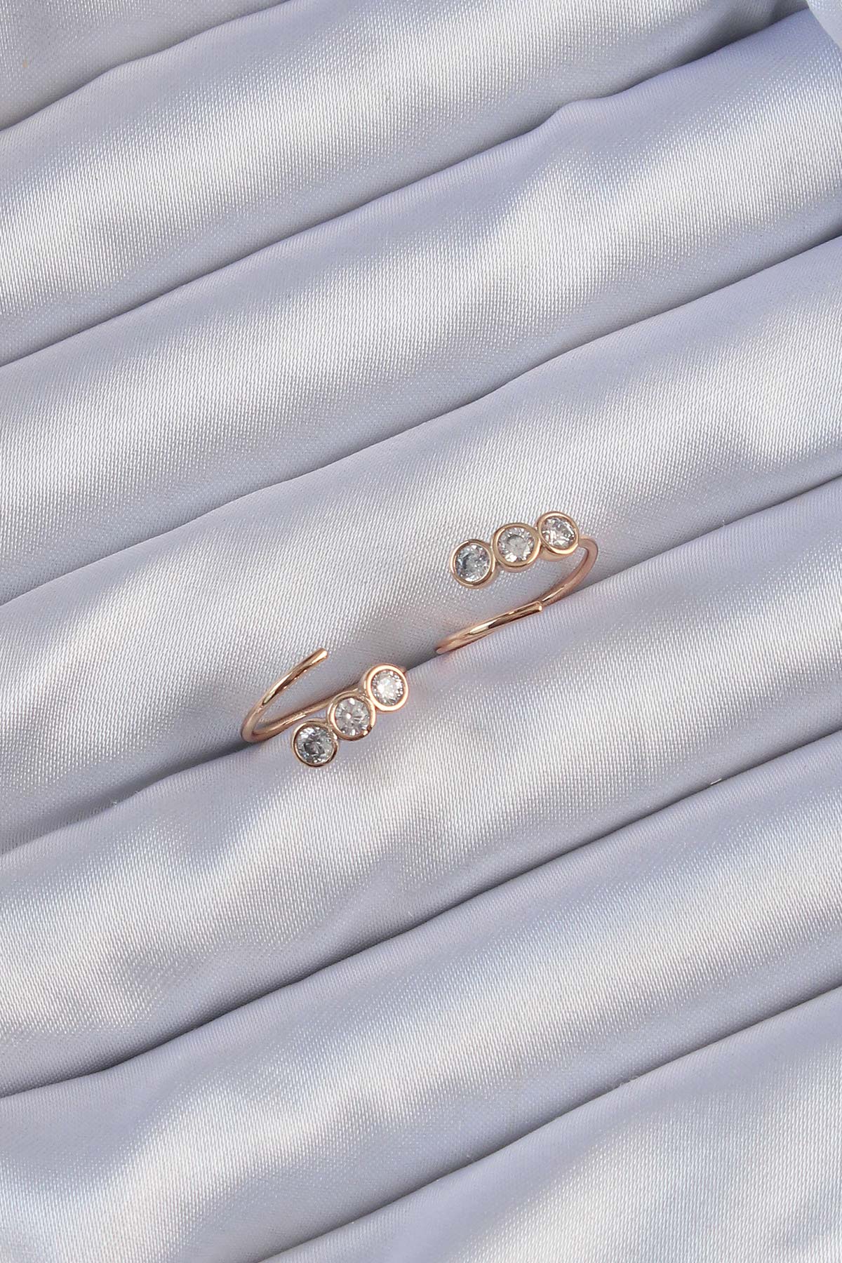 Xuping Rose Color Zircon Stone Waterway Earrings