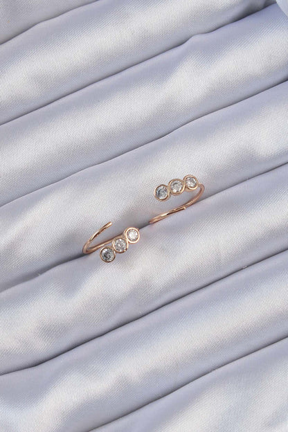 Xuping Rose Color Zircon Stone Waterway Earrings