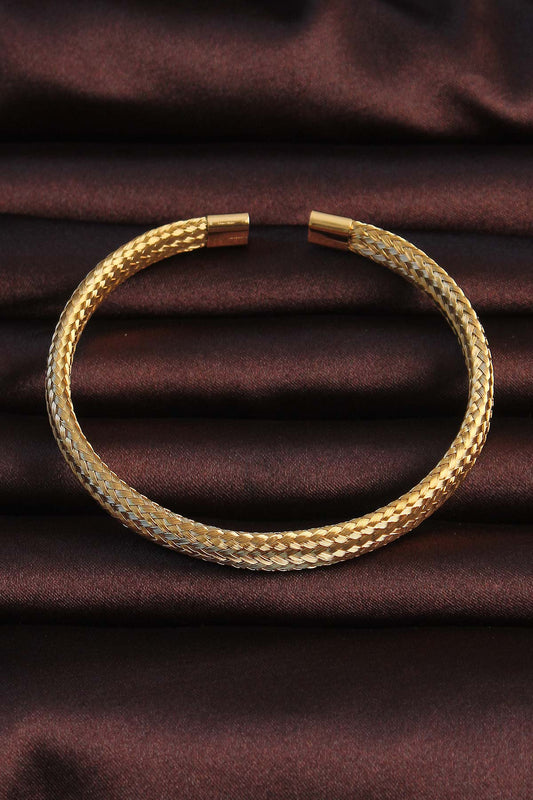 316L Steel Gold Color Mesh Look Men's Bracelet