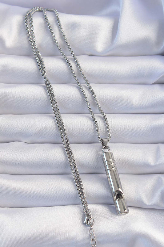 Emergency Whistle 316L Steel Non-Tarnishing High Decibel Necklace Unisex