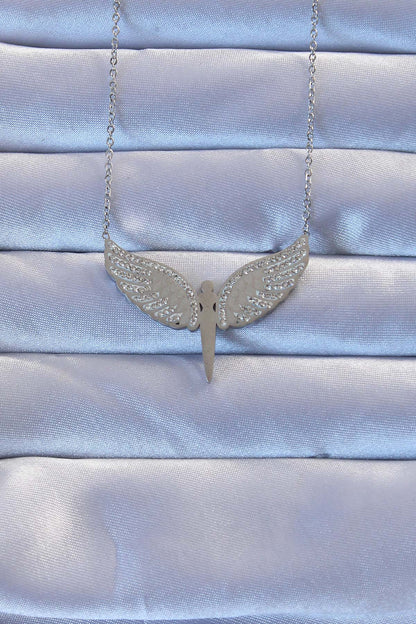 316L Steel Silver Color Zircon Stone Michael Necklace