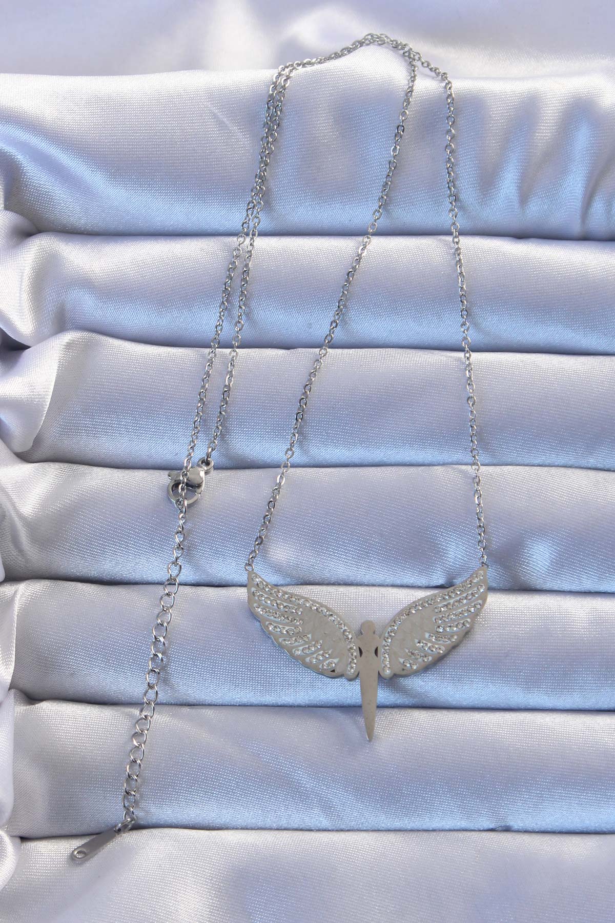 316L Steel Silver Color Zircon Stone Michael Necklace