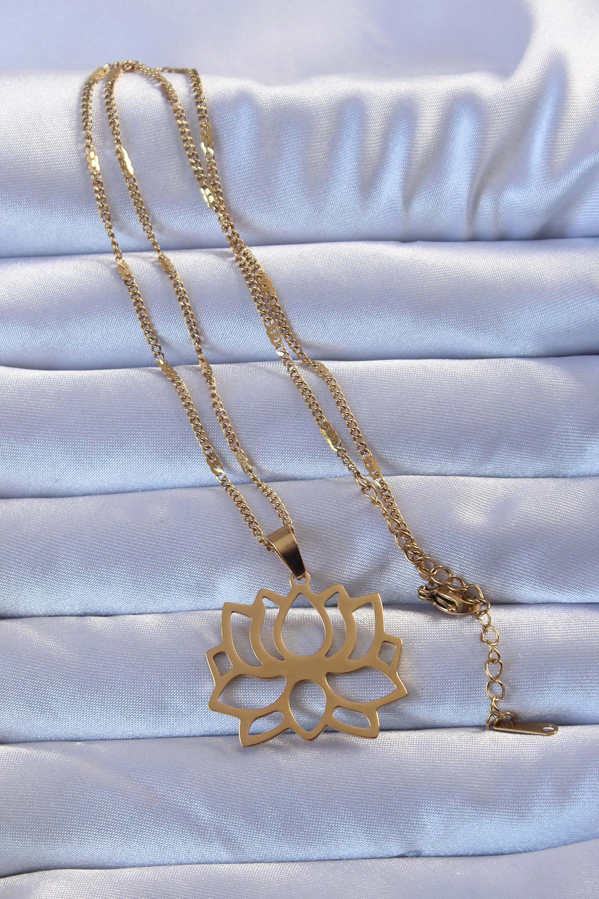 316L Gold Color Lotus Necklace