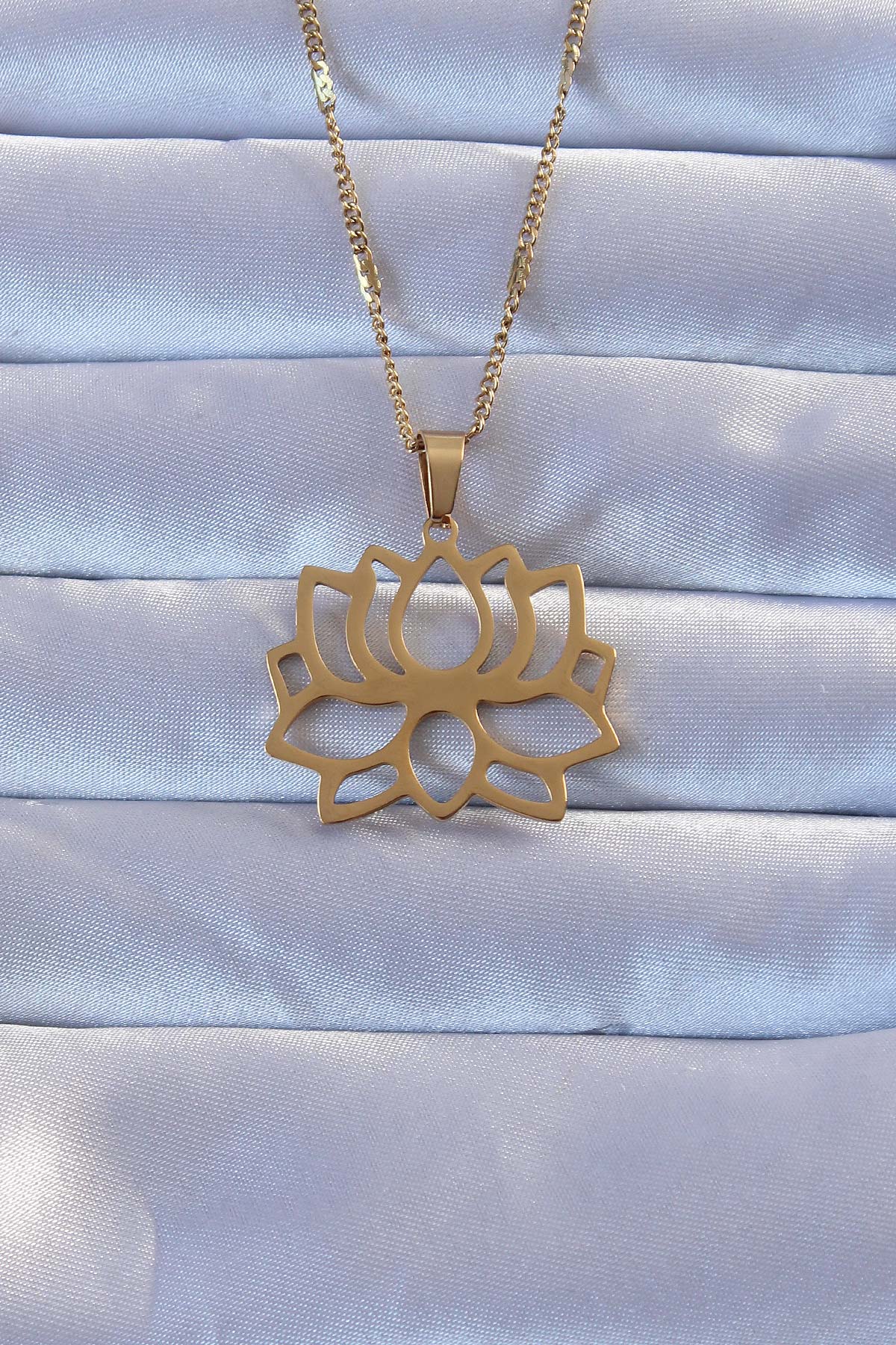 316L Gold Color Lotus Necklace