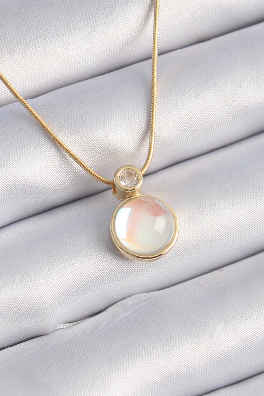 316L Steel Gold Color White Pearl Vintage Women's Necklace