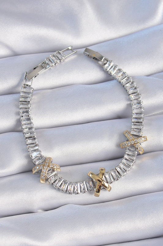 Brass Silver Color Stone Waterway Model VIP Series Women's Bracelet