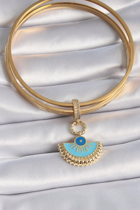 Brass Gold Color Evil Eye Beaded Ajda Charm