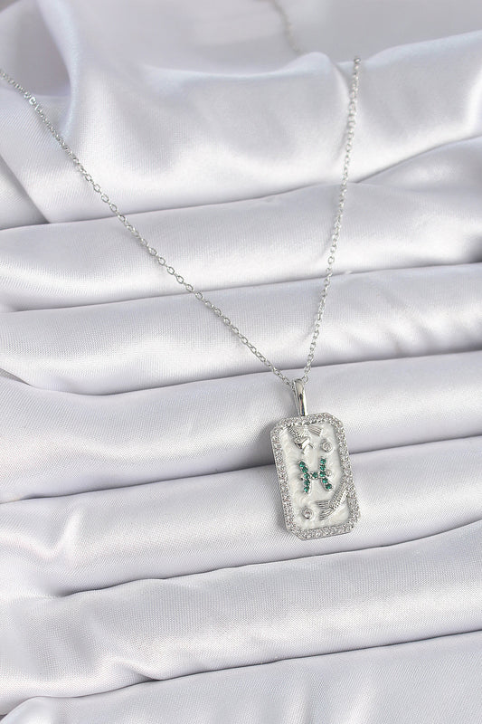 316L Steel Silver Color Chain Pisces Zircon Stone Women's Necklace