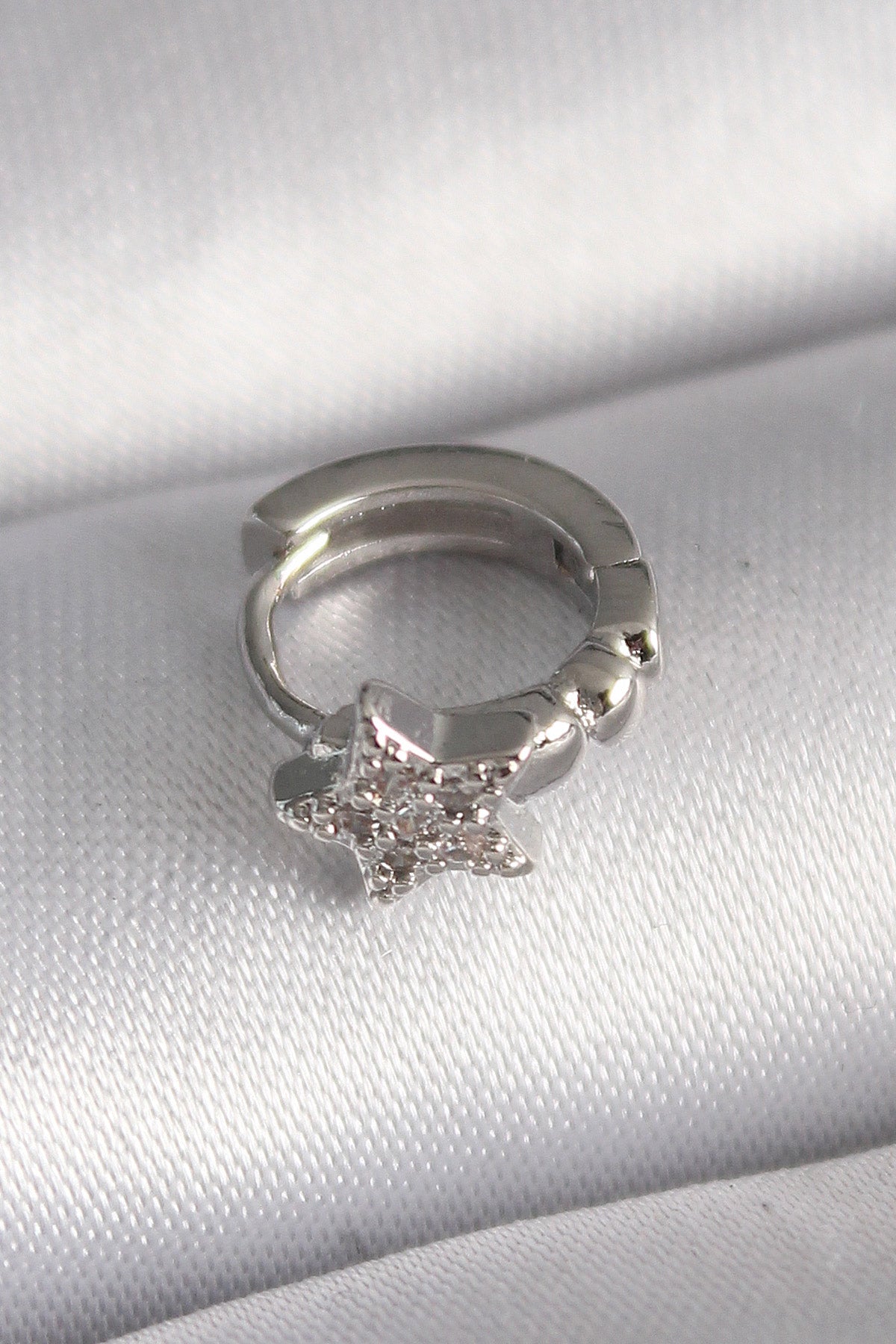 316L Steel Silver Color Zircon Stone Star Model Tragus Piercing