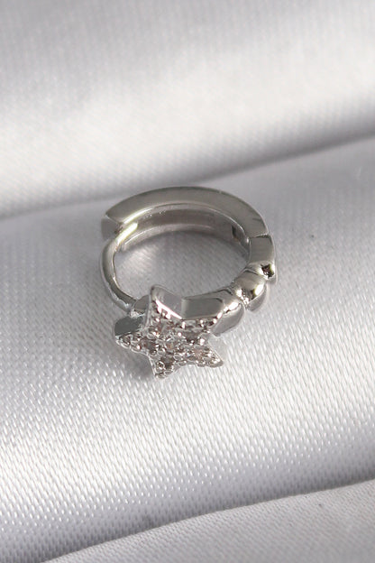 316L Steel Silver Color Zircon Stone Star Model Tragus Piercing