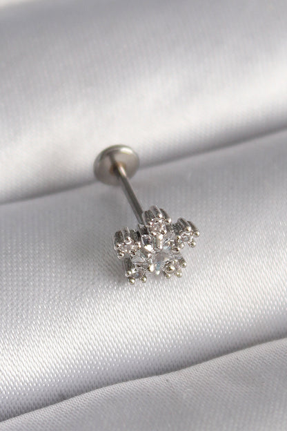 316L Steel Silver Color Zircon Stone Star Model Tragus Piercing