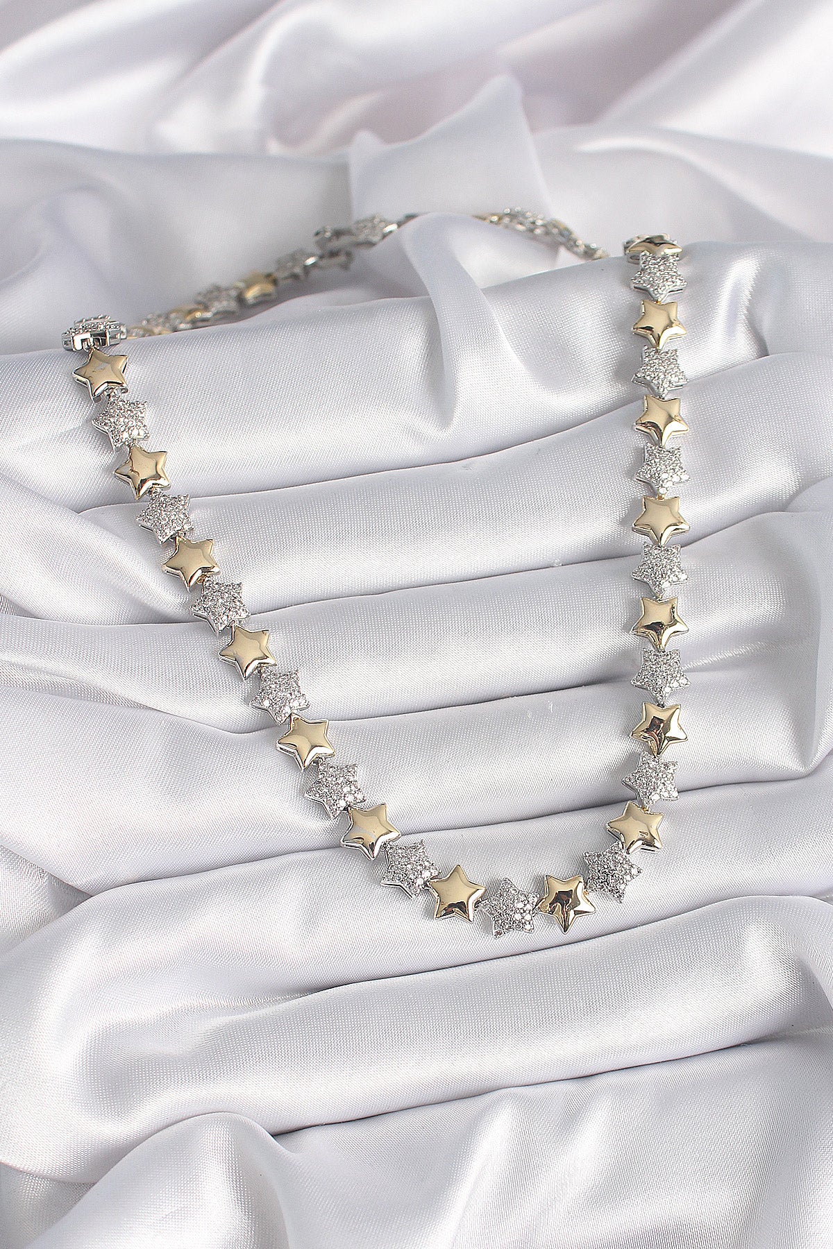 Brass Mix Color Zircon Stone Star Model VIP Exclusive Series Women's Necklace