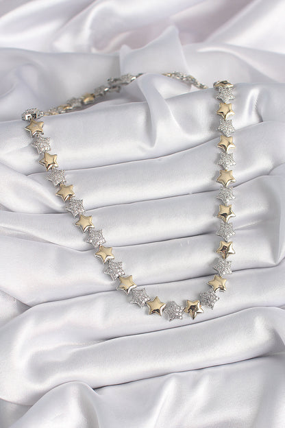 Brass Mix Color Zircon Stone Star Model VIP Exclusive Series Women's Necklace