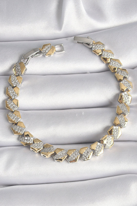 Brass Mix Color Heart Model Zircon Stone VIP Series Women's Bracelet