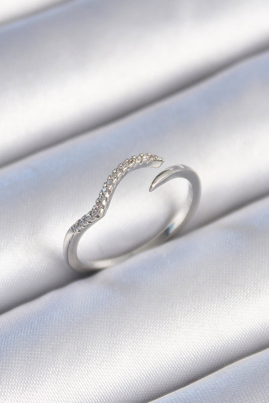 Brass Silver Color Zircon Stone Women's Ring