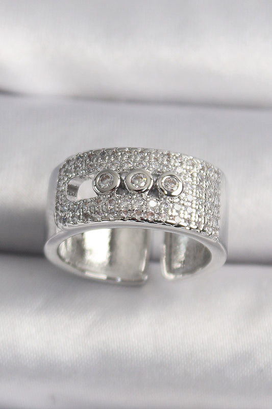 Brass Silver Color Zircon Stone Messika Model Women's Ring