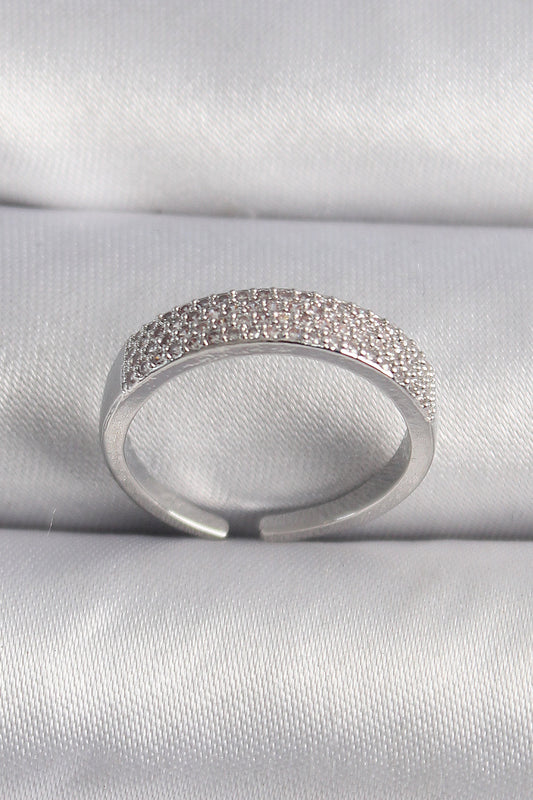 Brass Silver Color Zircon Stone VIP Series Women's Ring