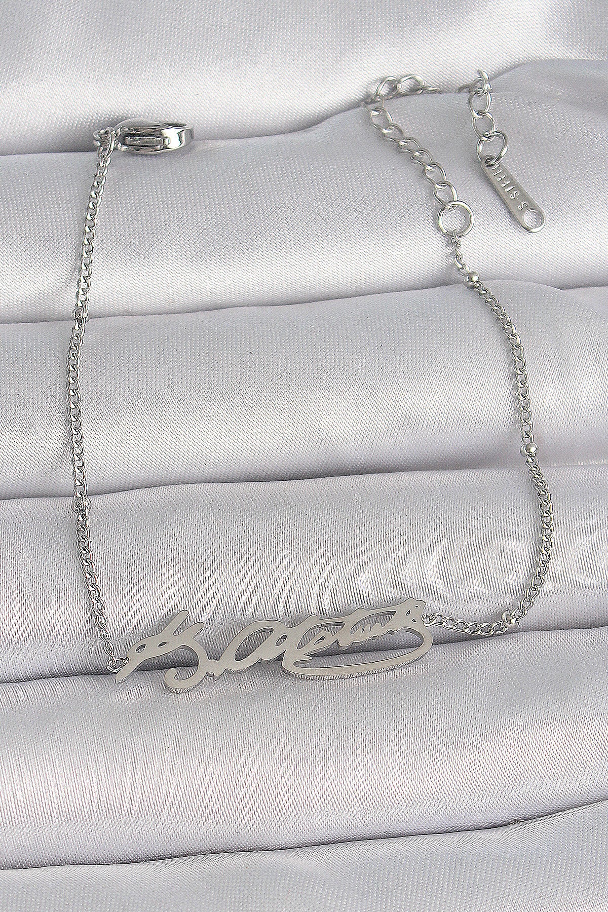 316L Steel Silver Color Atatürk Signature Model Women's Bracelet