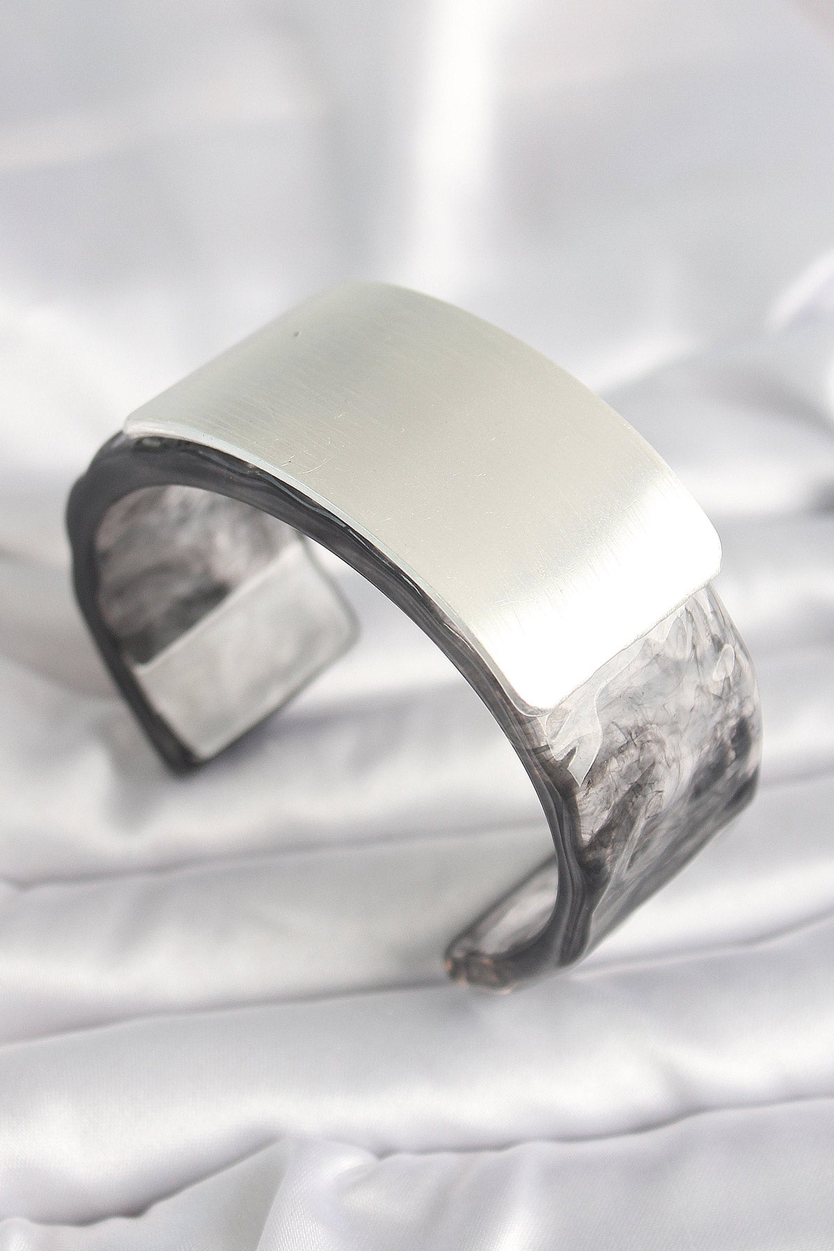 Black Marble Pattern Acrylic Plastic Rectangular Plate Model Vintage Women's Bracelet