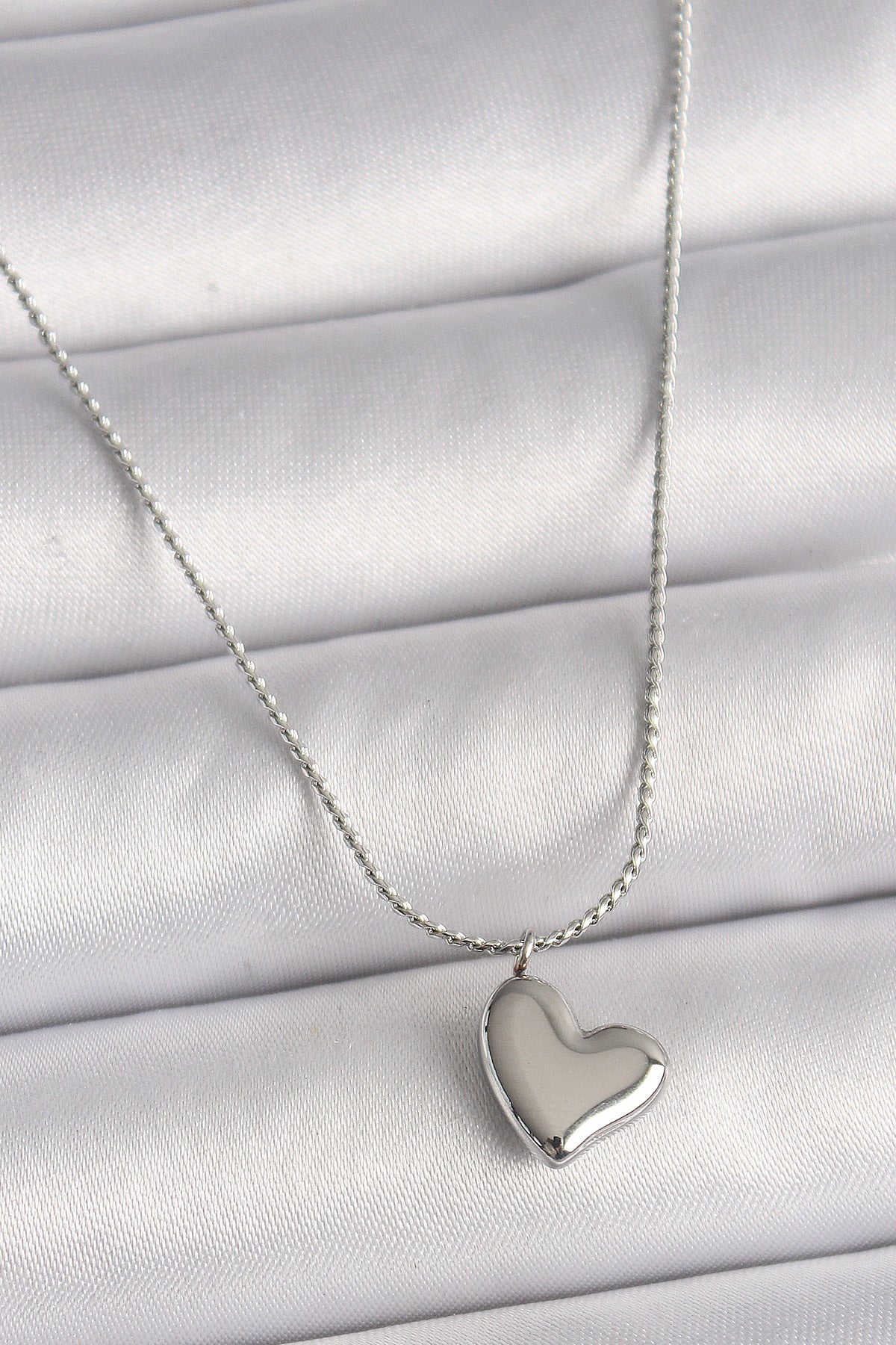 316L Steel Silver Color Chain Heart Figure Women's Necklace