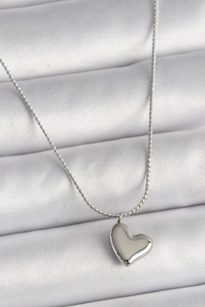 316L Steel Silver Color Chain Heart Figure Women's Necklace