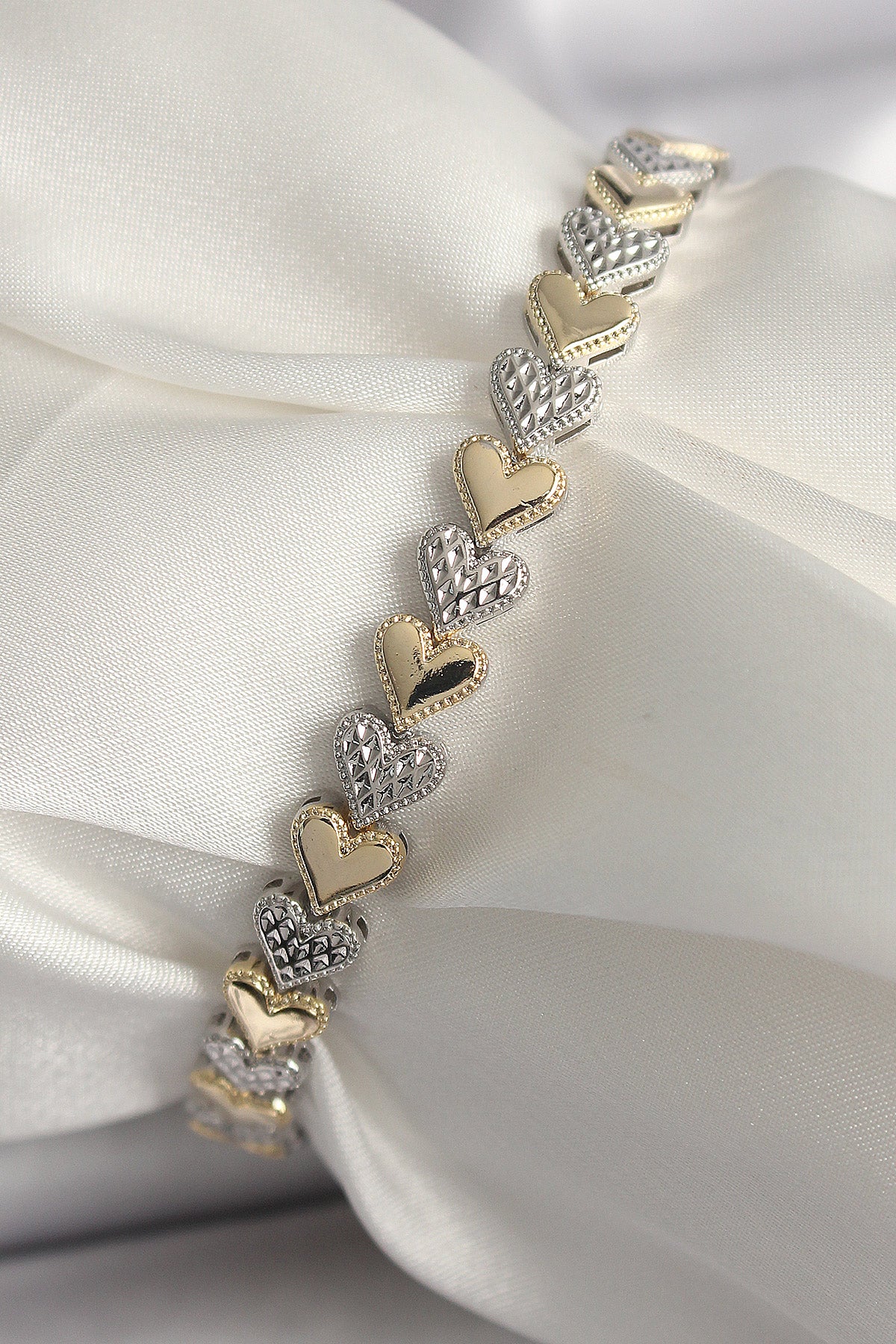 Brass Mix Color Zircon Stone Heart Model VIP Series Women's Bracelet