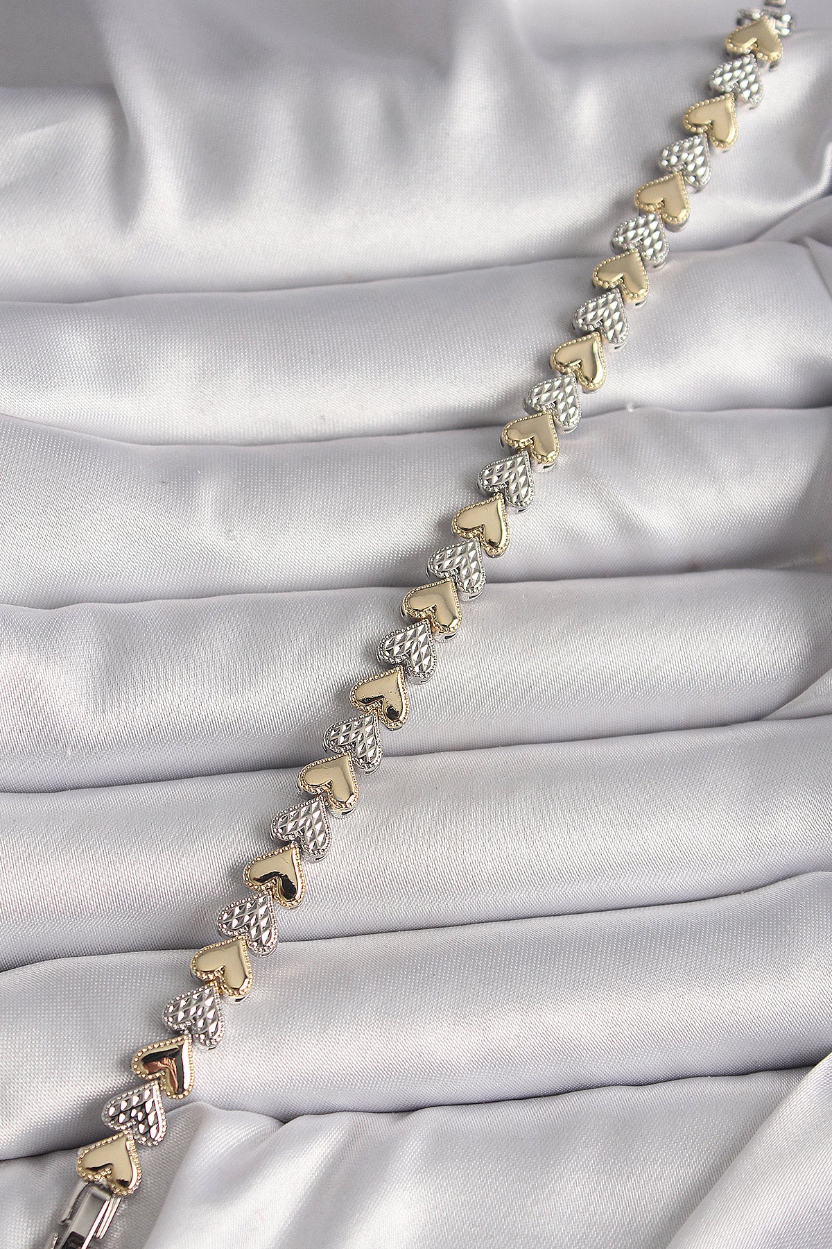 Brass Mix Color Zircon Stone Heart Model VIP Series Women's Bracelet