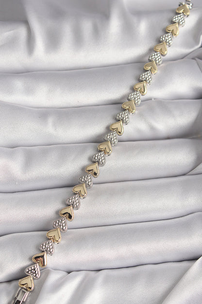 Brass Mix Color Zircon Stone Heart Model VIP Series Women's Bracelet