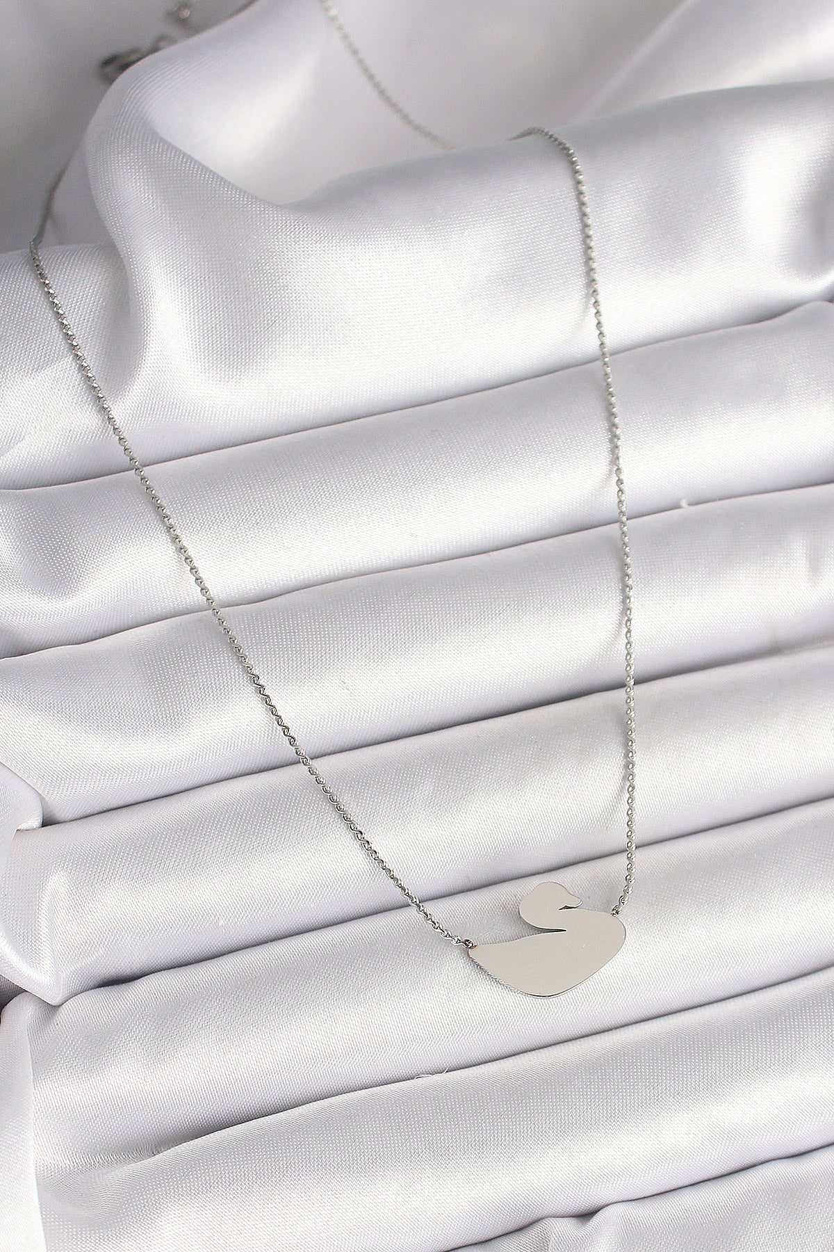 316L Steel Silver Color Chain Swan Model Women's Necklace