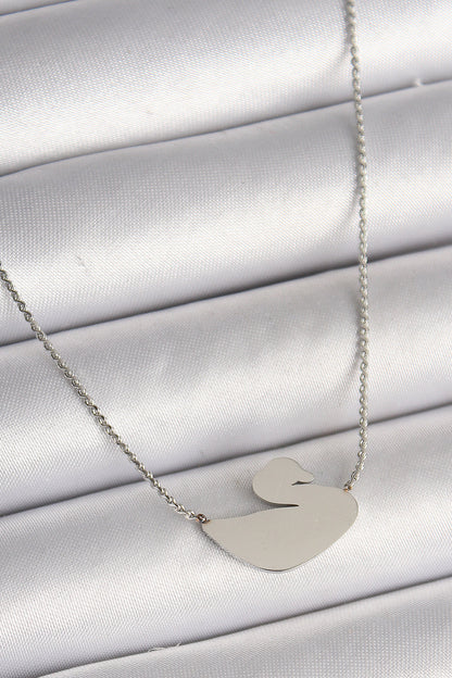 316L Steel Silver Color Chain Swan Model Women's Necklace