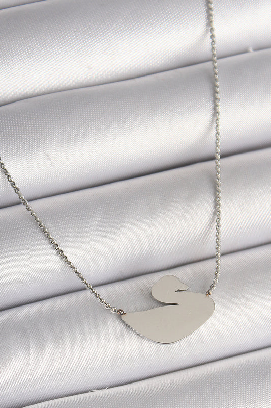 316L Steel Silver Color Chain Swan Model Women's Necklace