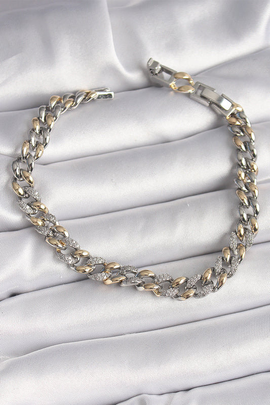 Brass Mix Color Zircon Stone Chain Model VIP Series Women's Bracelet