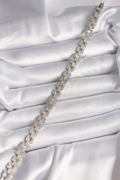 Pirinç Mix Renk Zirkon Taşlı Zincir Model VIP Seri Kadın Bileklik