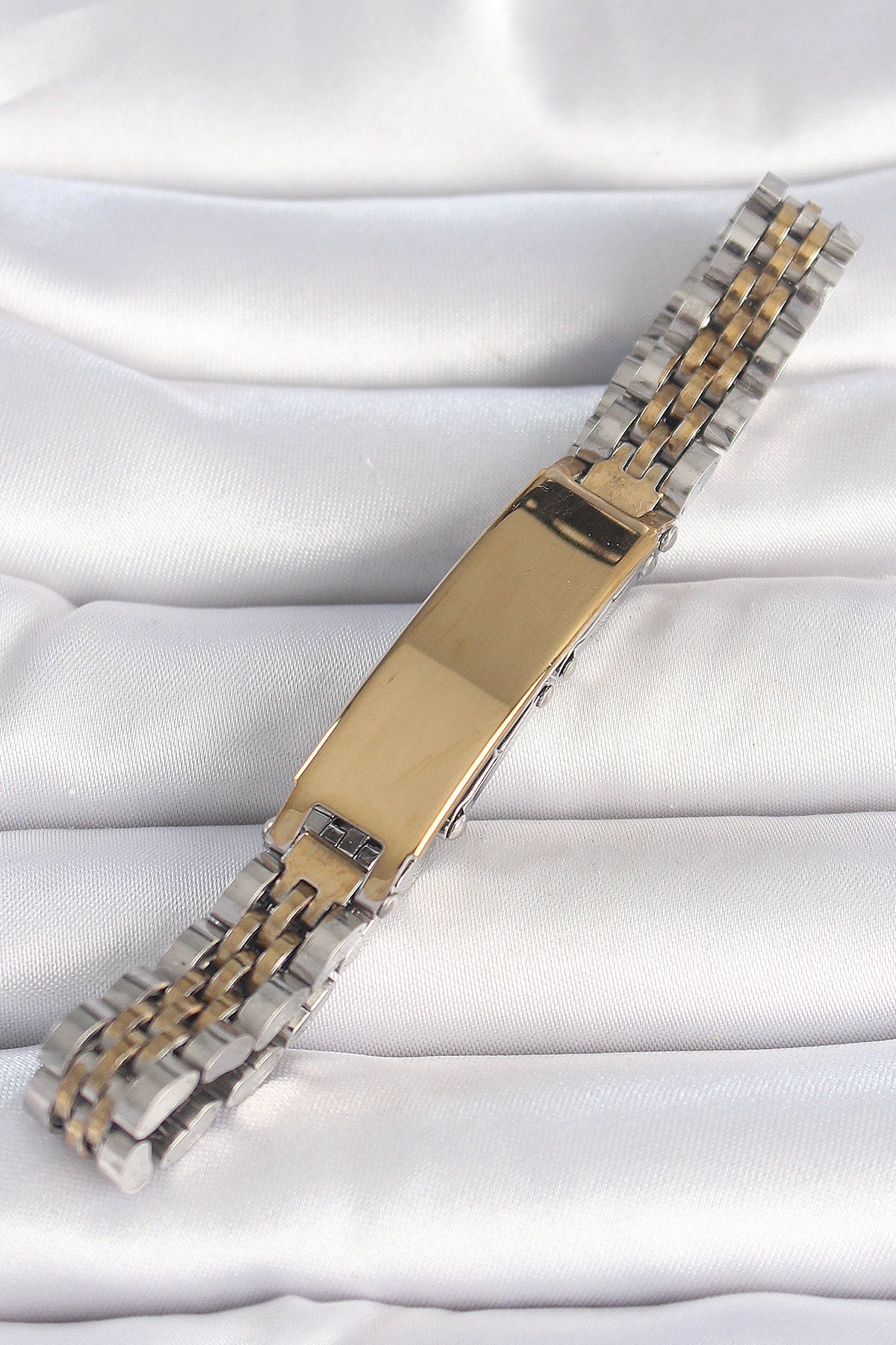 316L Steel Gold Silver Color Thick Chain Tag Model Men's Bracelet