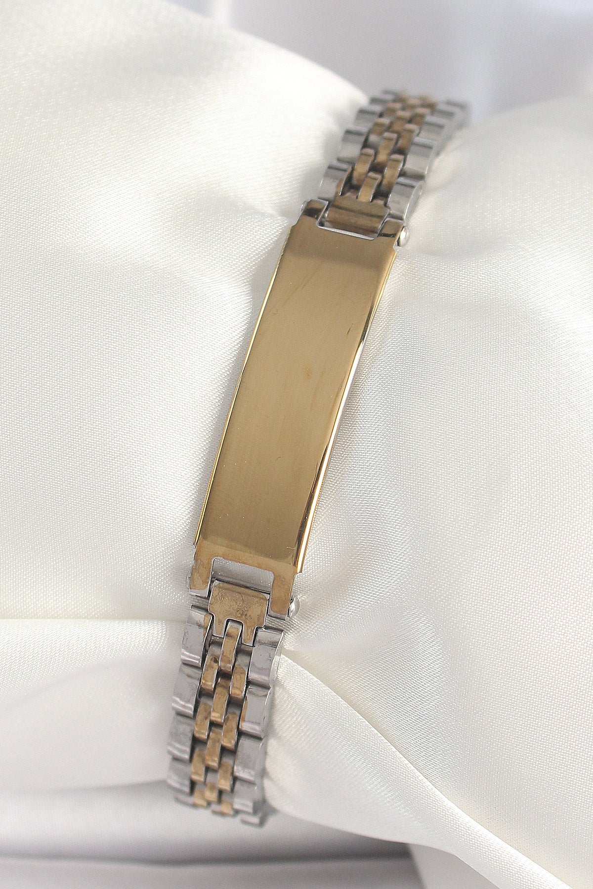 316L Steel Gold Silver Color Thick Chain Tag Model Men's Bracelet