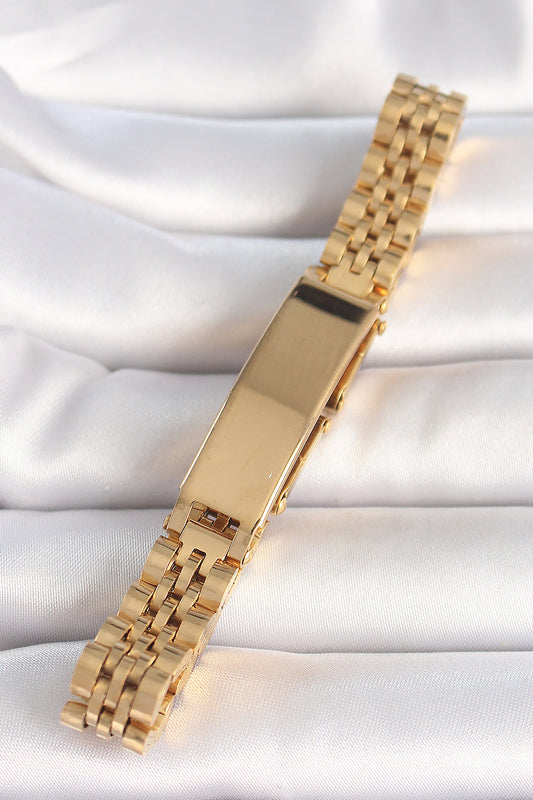 316L Steel Gold Color Chain Tag Model Men's Bracelet