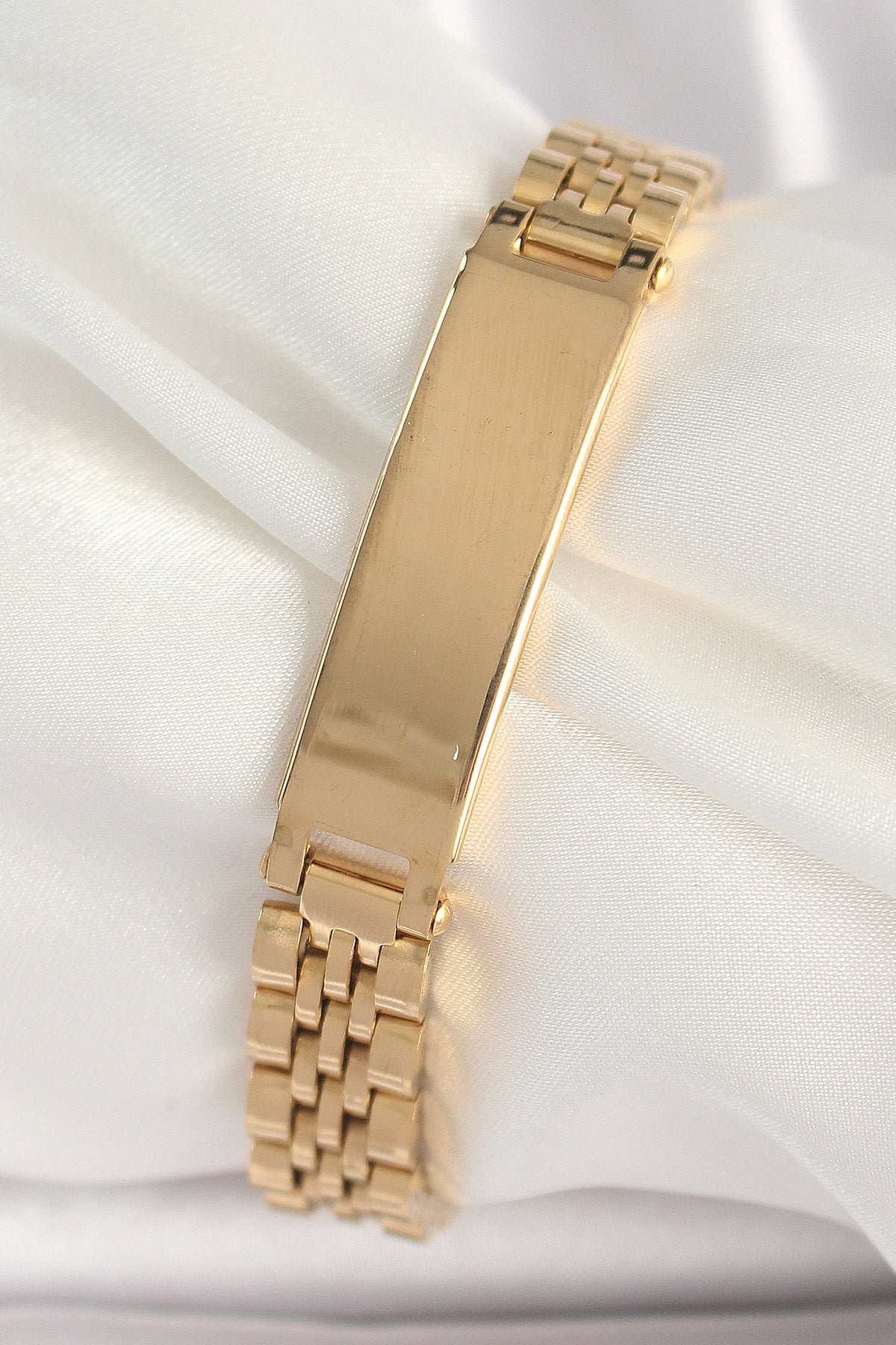 316L Çelik Gold Renk Zincir Künye Model Erkek Bileklik