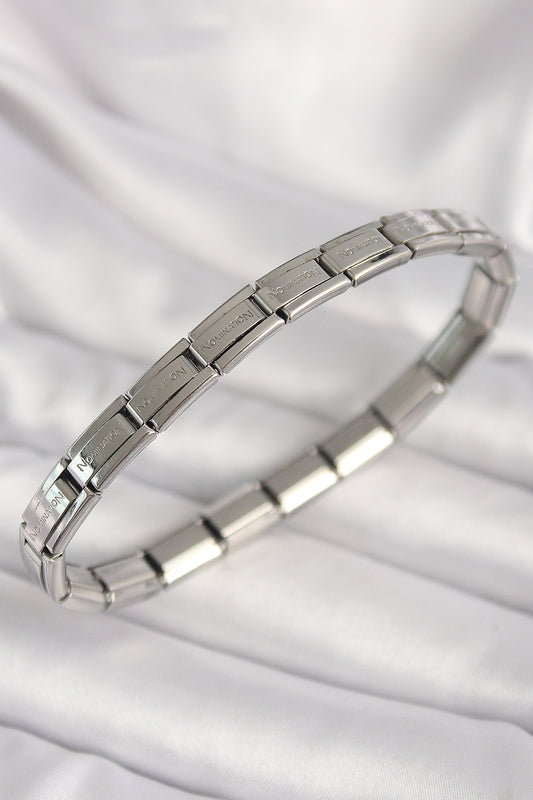 316L Steel Silver Color Thin Written Nomination Women's Bracelet