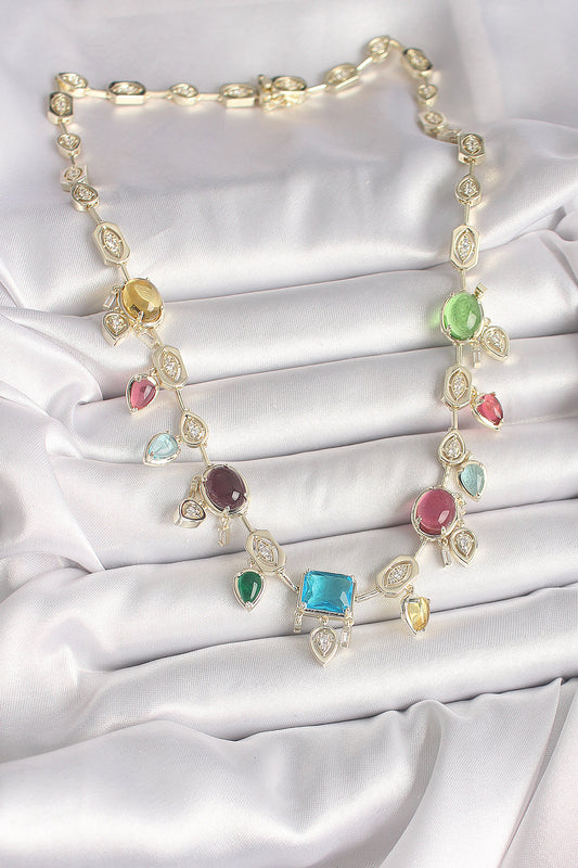 Brass Gold Color Zircon Stone VIP Series Women's Necklace