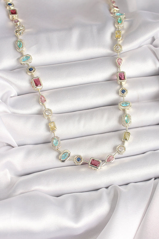 Brass Gold Color Zircon Stone VIP Series Women's Necklace