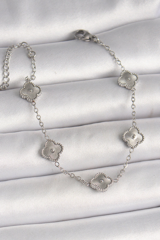 316L Steel Silver Color Embroidered Baby Boy Clover Model Women's Bracelet