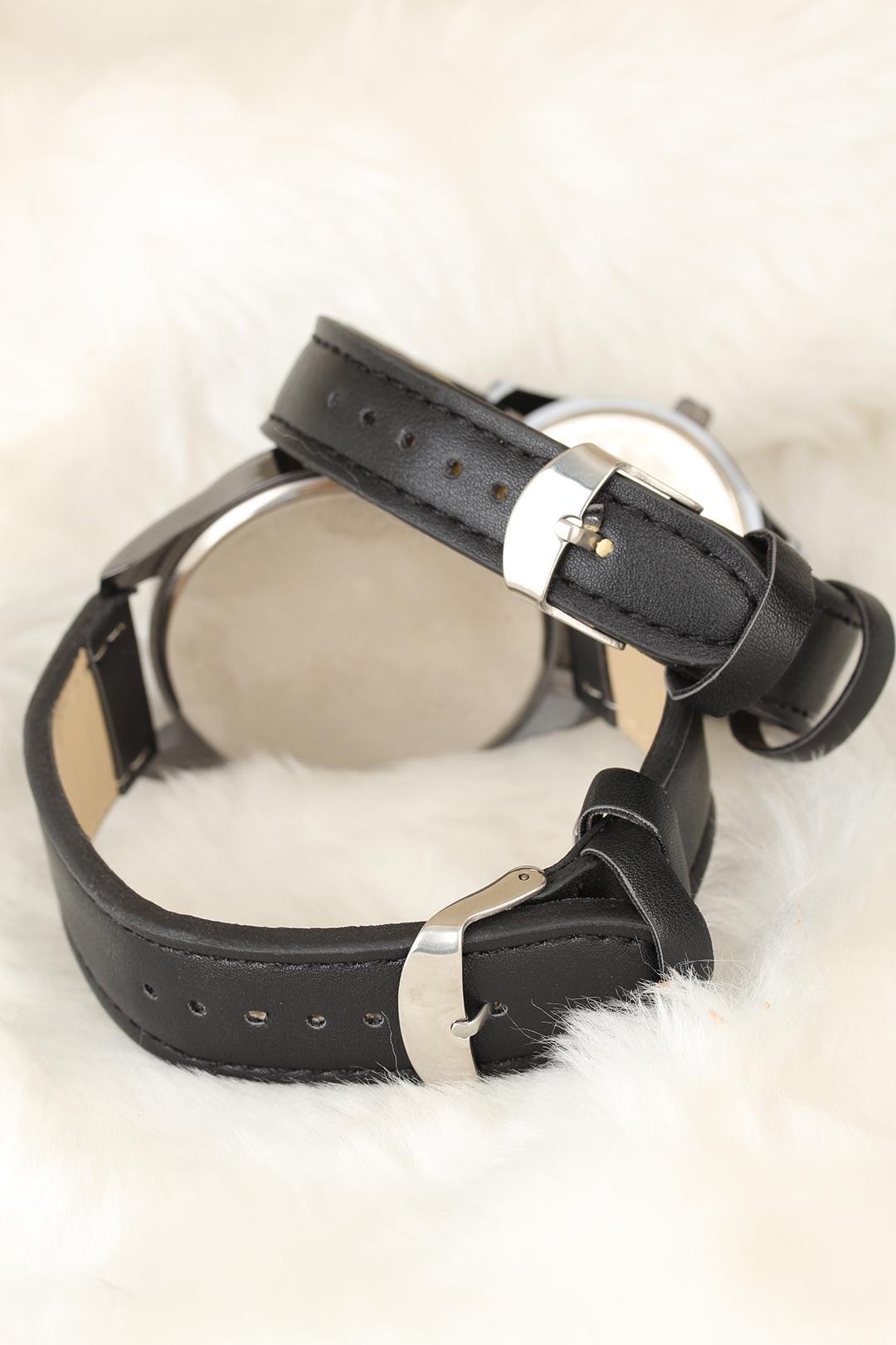 Istanbul Design Lover's Watch with Black Leather Strap