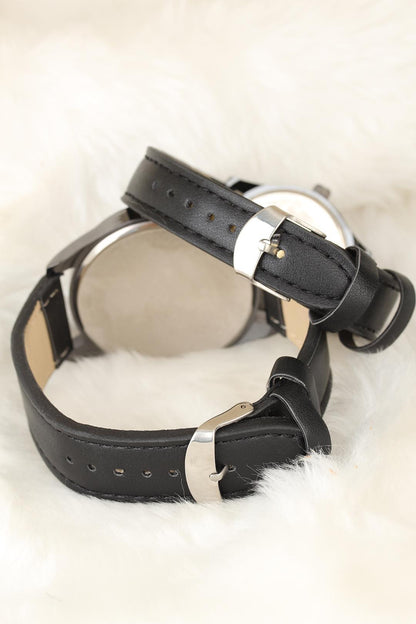 Istanbul Design Lover's Watch with Black Leather Strap