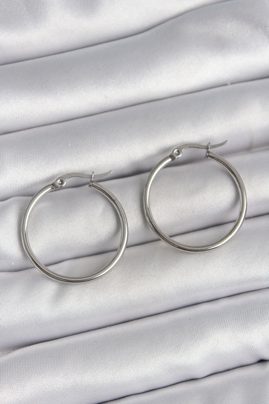 316 Steel Silver Color 27 mm Hoop Model Women's Earrings